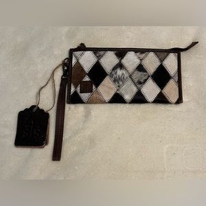 STS Ranchwear Diamond Pattern Cowhide Clutch with Wristlet